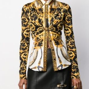 Versace baroque print cropped top!